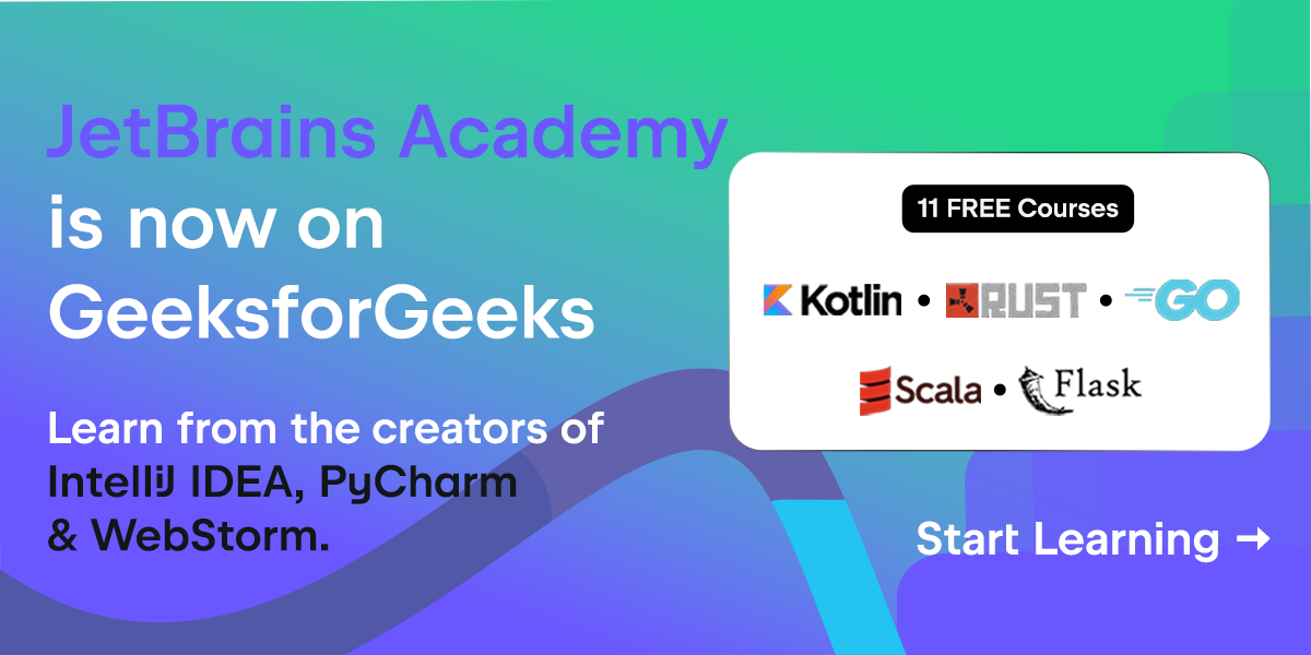 GeeksforGeeks X JetBrains