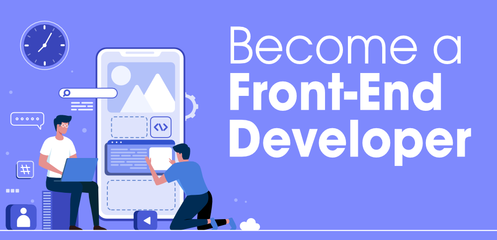 Front End Developer Job banner image showing job scops