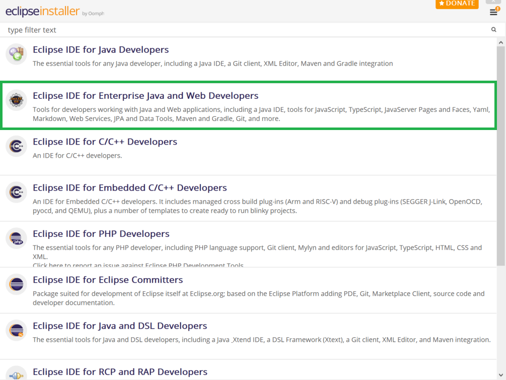 download eclipse ide for enterprise java developers