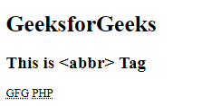 Abbr tag store in html