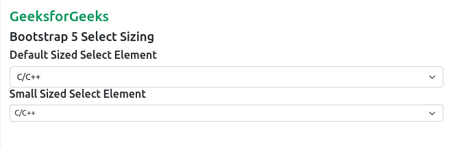 Bootstrap 5 Select Sizing