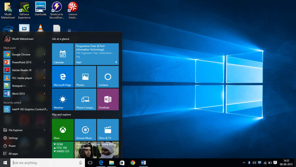 Windows 10 –Feel the Difference - GeeksforGeeks