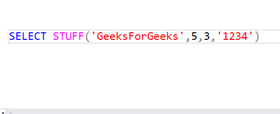 Sql Server Stuff Function Geeksforgeeks