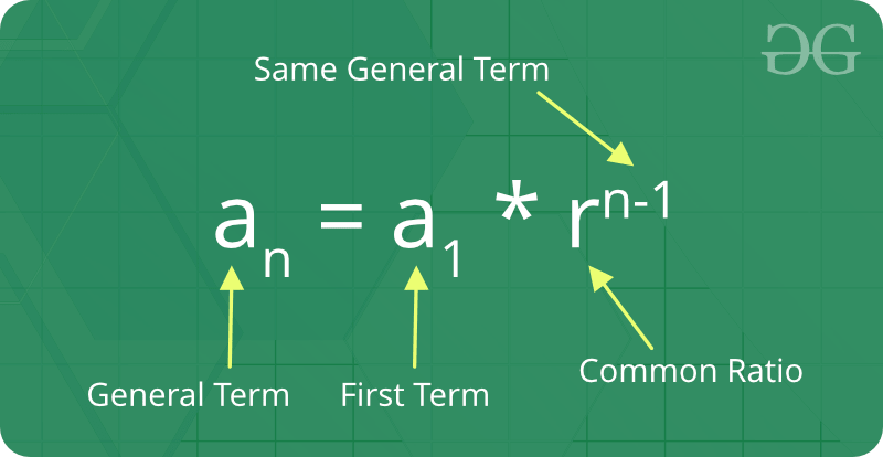 common ratio geometric sequence formula