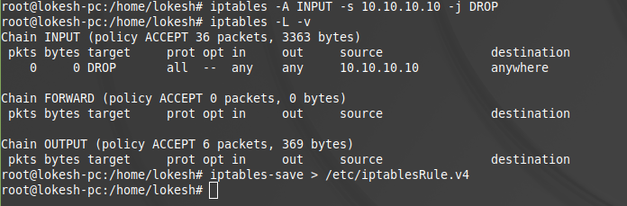 iptables command