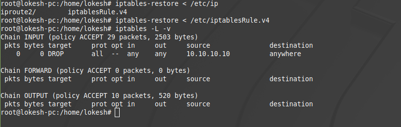 iptables command