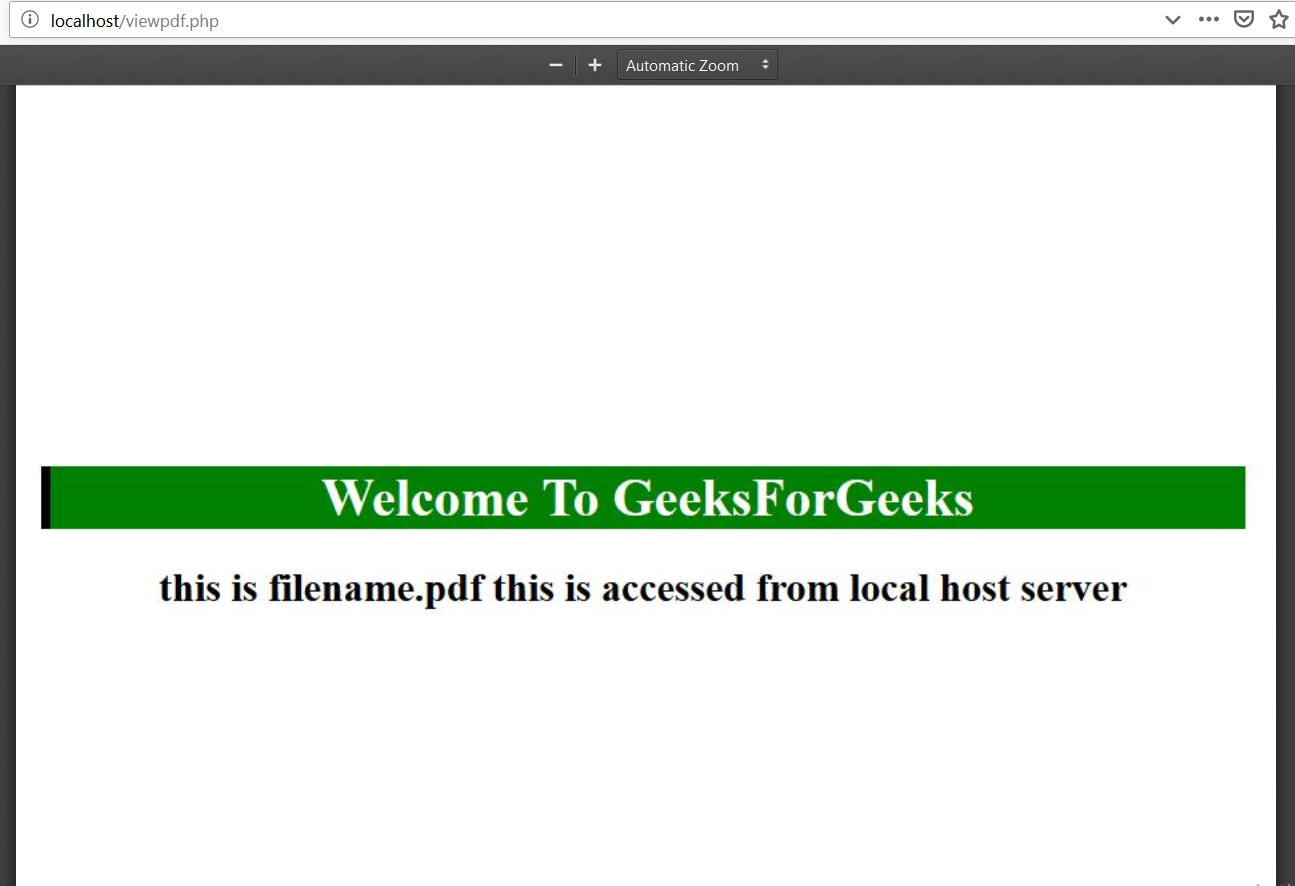 How to open a PDF files in web browser using PHP? - GeeksforGeeks