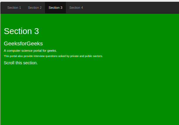 Bootstrap Scrollspy Geeksforgeeks