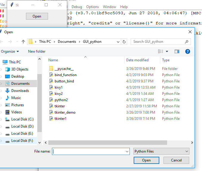 askopenfile() function in Tkinter