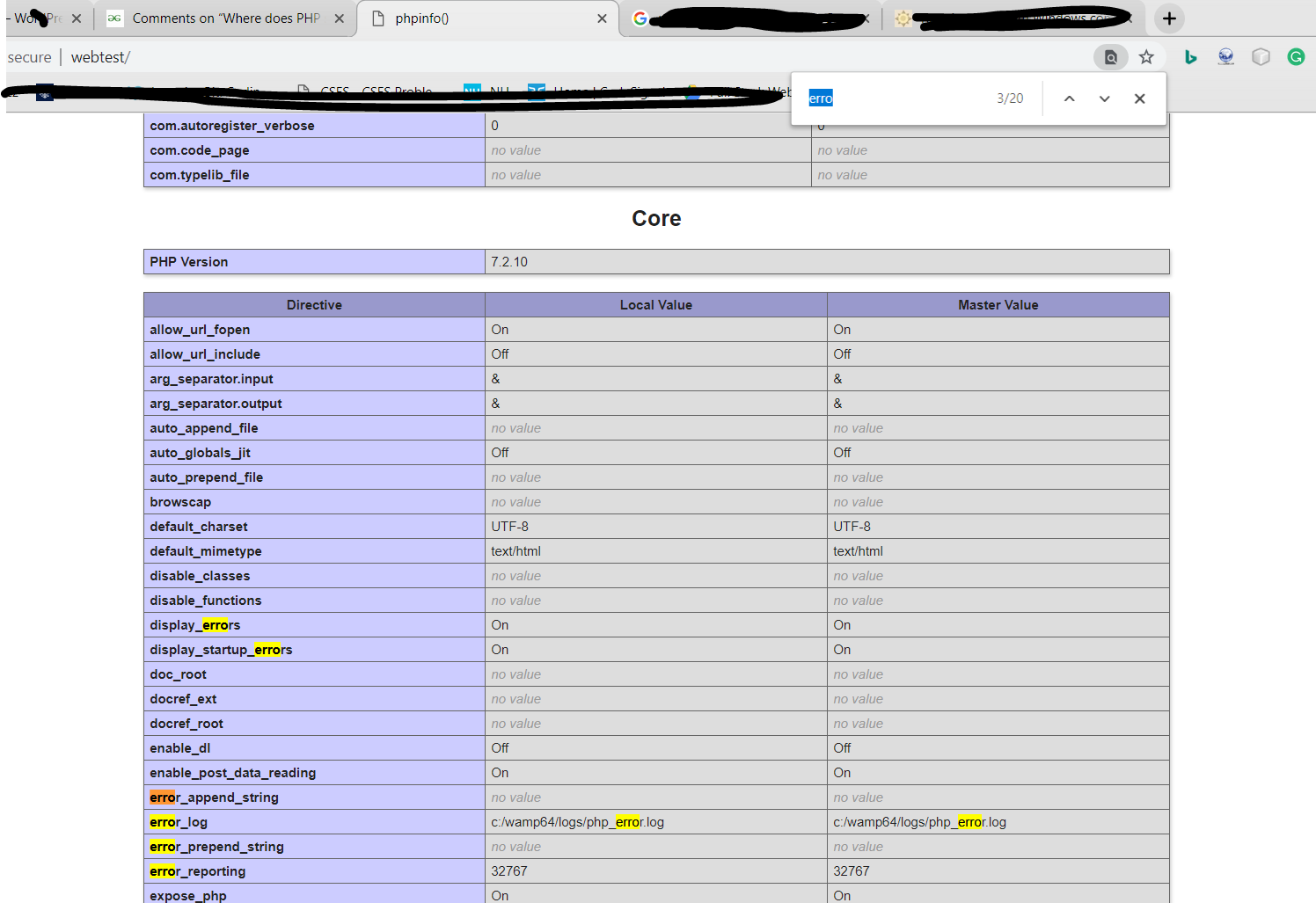 cpanel php error log