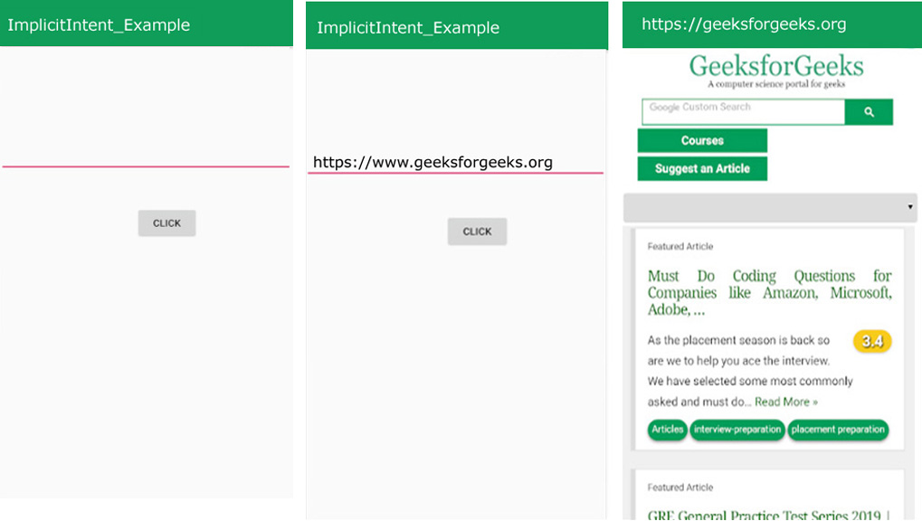 Intents and intent filters