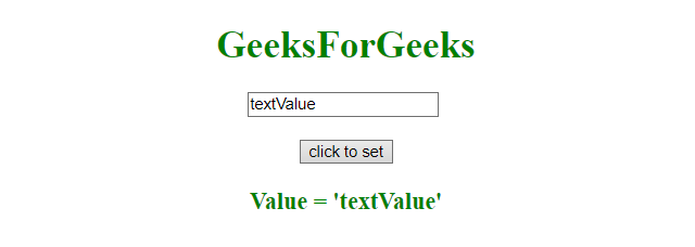 Set The Value Of An Input Field In Javascript Geeksforgeeks