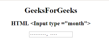 input type month only in html