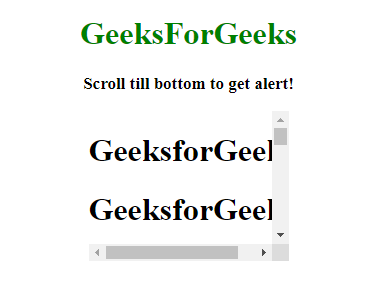 How To Detect When User Scrolls To The Bottom Of A Div ? - Geeksforgeeks