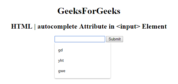 Html Autocomplete Attribute Geeksforgeeks 4984