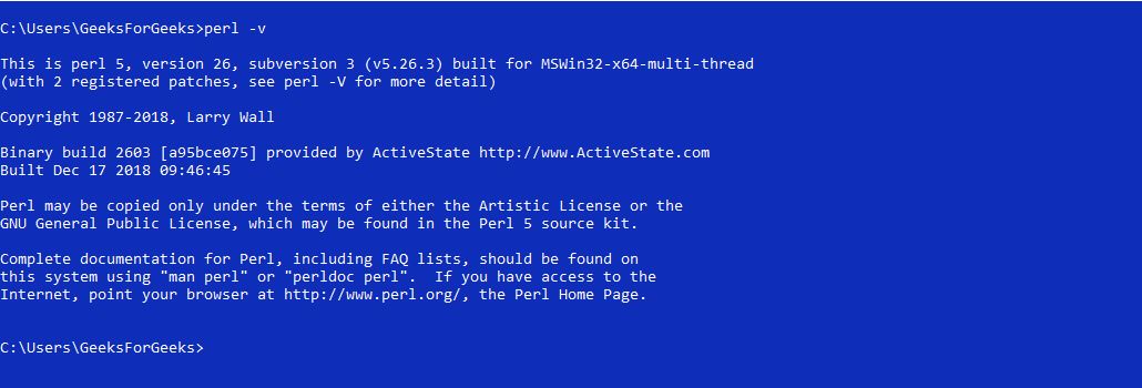 How to Install Perl on Windows? - GeeksforGeeks