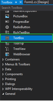 visual studio winforms create text box from database