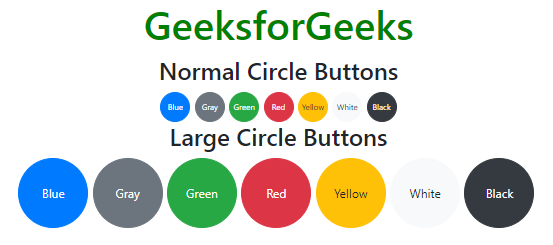 How To Get Circular Buttons In Bootstrap 4 ? - Geeksforgeeks