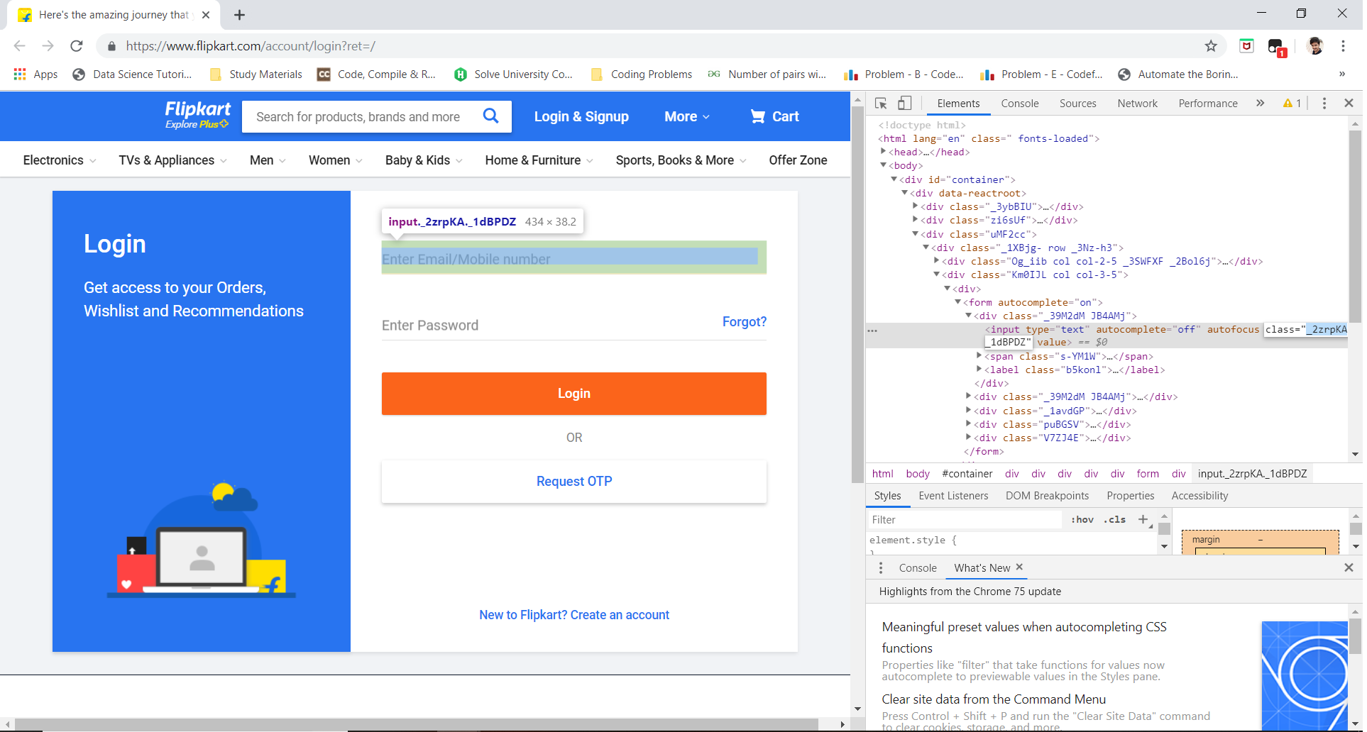 FInd class name of 'Ente the number' input field