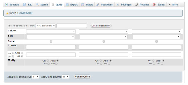 phpmyadmin rename table