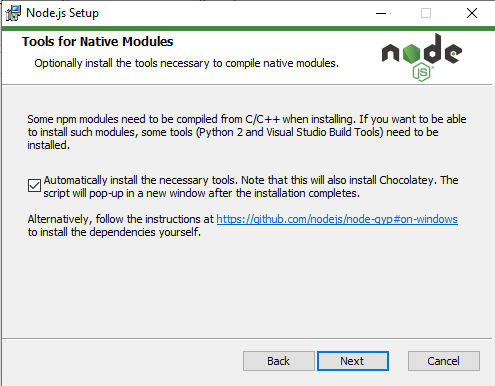 install node js visual studio