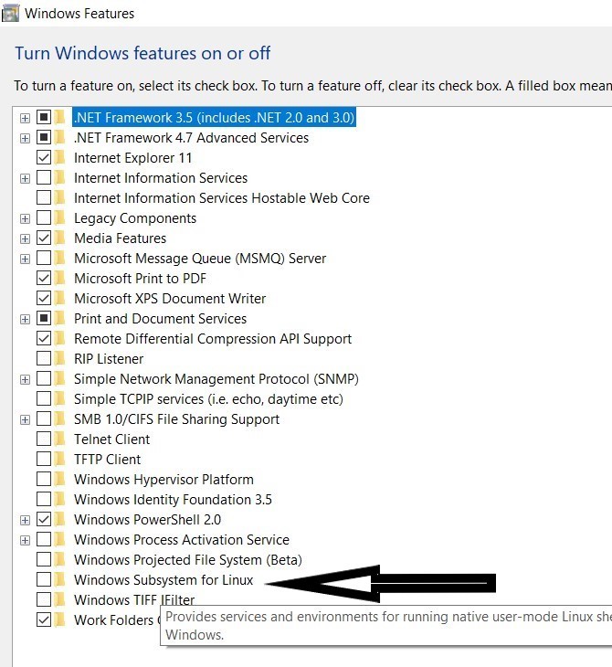 'wsl.exe --install'."