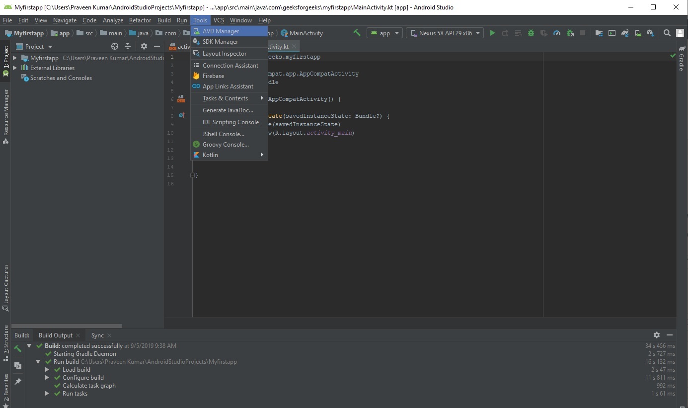 unable to create avd in android studio ubuntu