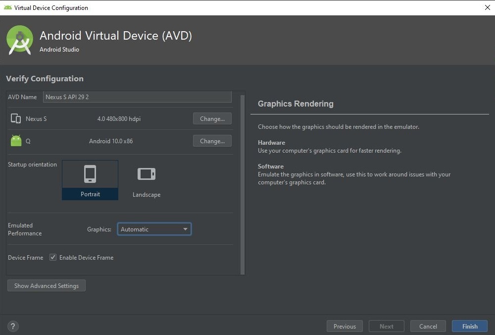 android studio avd manager