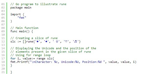 Rune In Golang - Geeksforgeeks