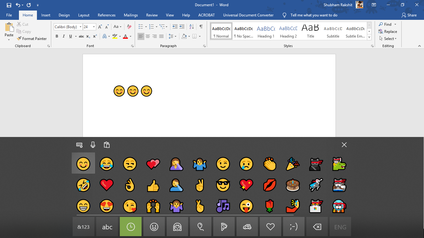 How to use Emojis in Windows 10? - GeeksforGeeks