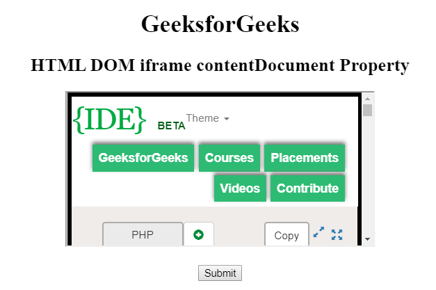 Html Dom Iframe Contentdocument Property Geeksforgeeks 5437