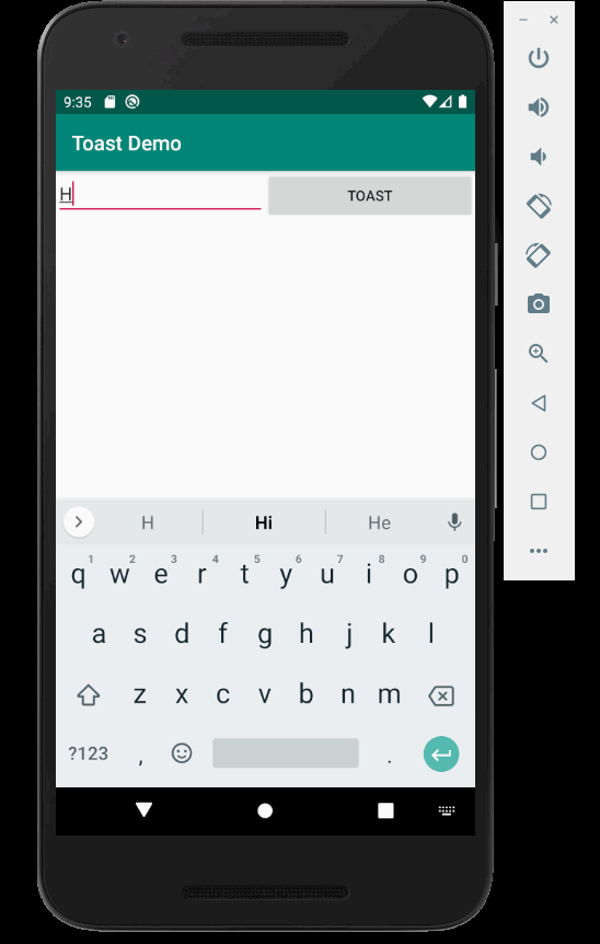 making a toast android studio