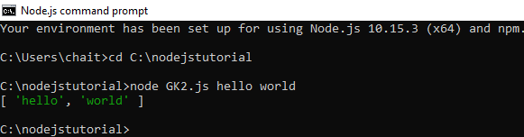 hello world application receiving the user input