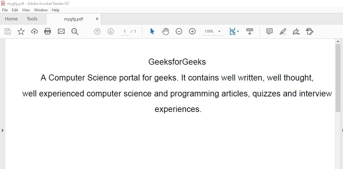 Convert Text And Text File To Pdf Using Python Geeksforgeeks