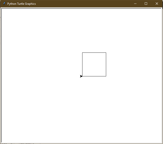 Scratch program (right) to draw a square with sides of length 100. The