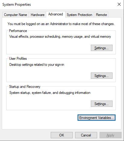 Setting up Environment variable