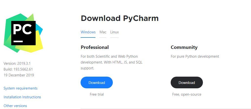 pycharm for windows