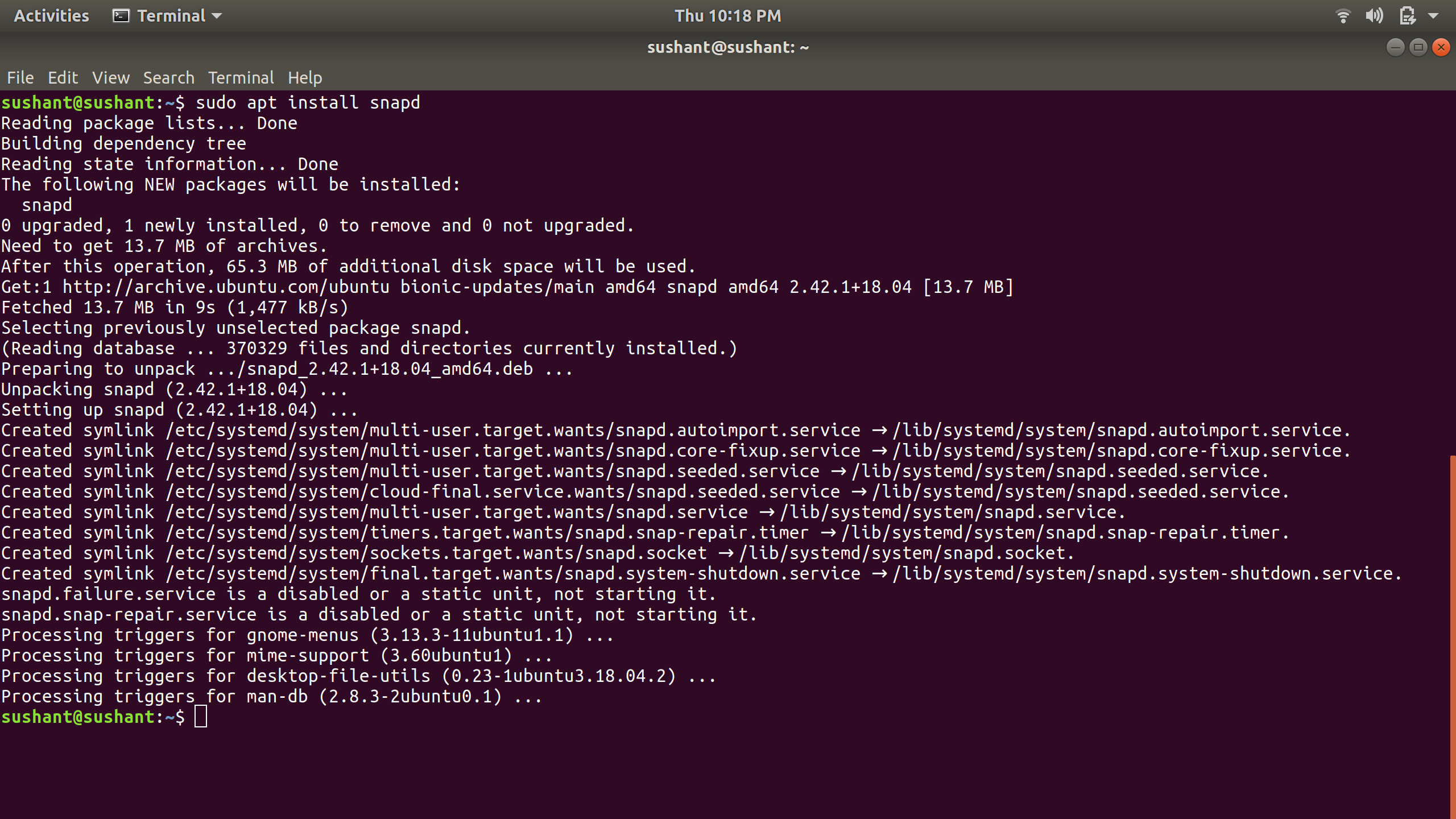 installing snapd on ubuntu