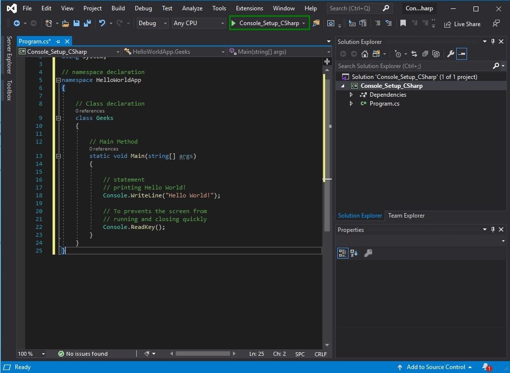 C# programming with Visual Studio Code