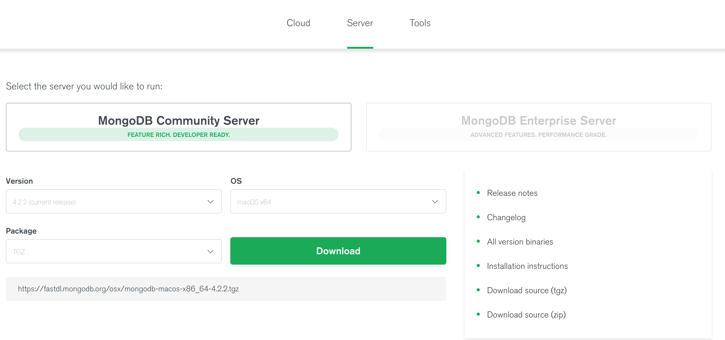 brew install mongodb specific version