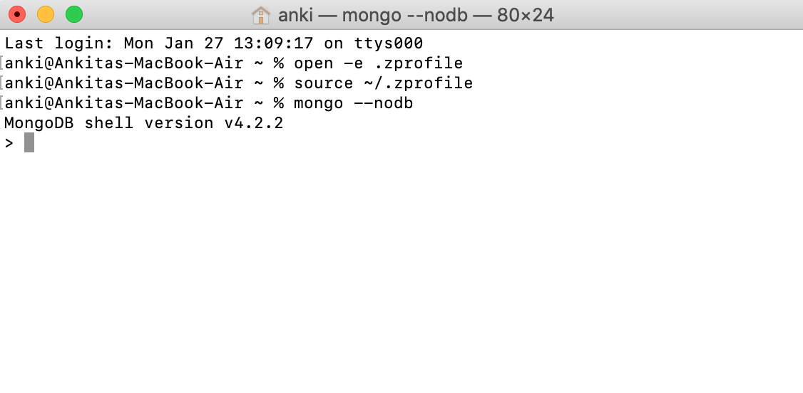 start mongodb server osx cli