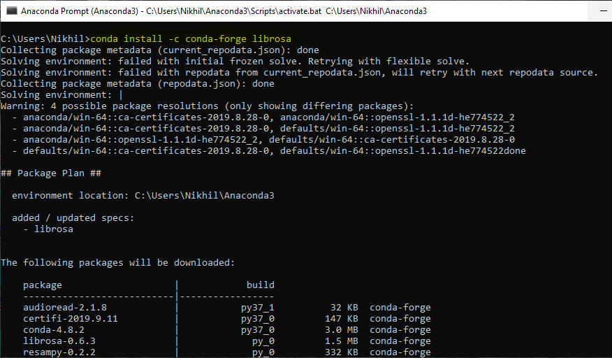 Download librosa on anaconda-1