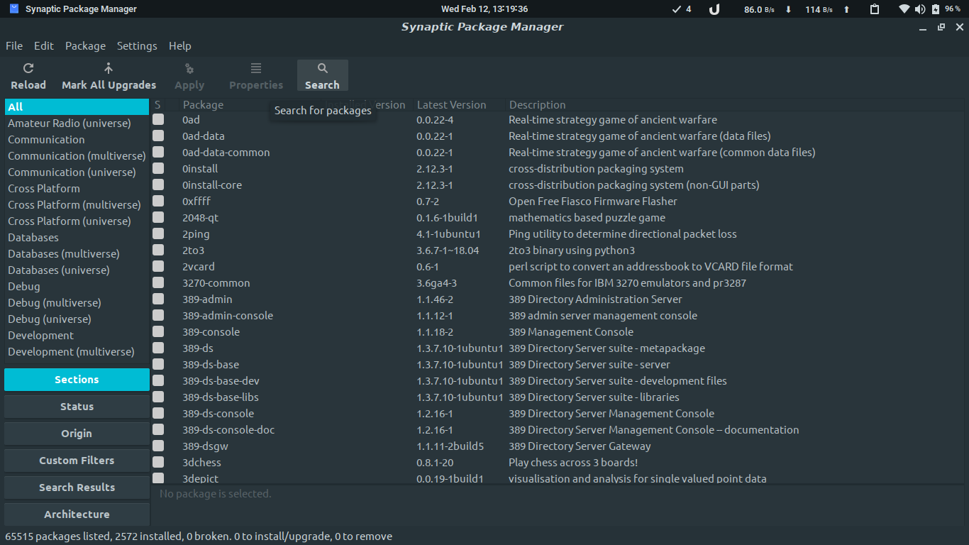 Installing Packages using Synaptic Package Manager 1