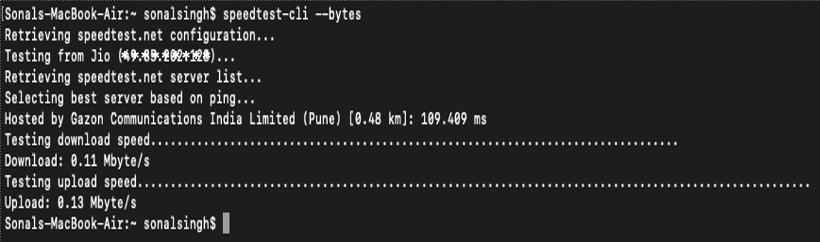 Test Internet Speed Using Python Geeksforgeeks