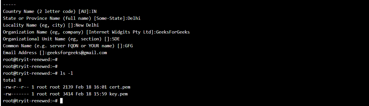 openssl create self signed certificate