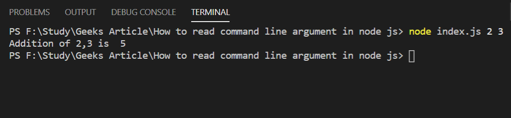 How to read command line arguments in Node.js ? - GeeksforGeeks