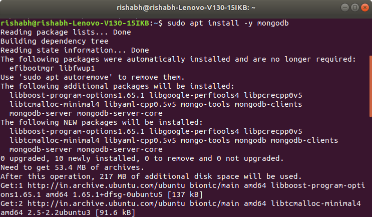 start mongodb server ubuntu