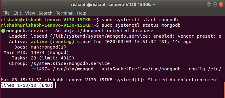 ubunto mongodb install