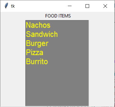 Python Tkinter Listbox Widget Geeksforgeeks