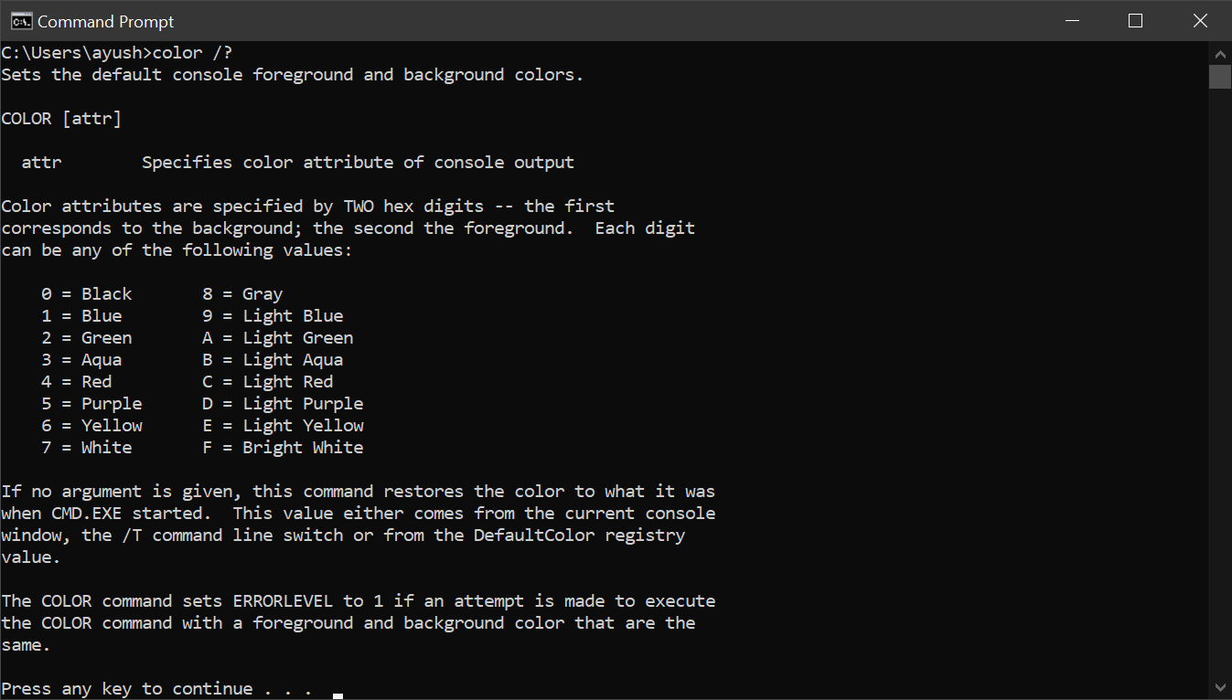 How to Change Colours in Command Prompt in Windows? GeeksforGeeks